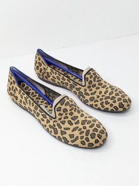 Rothy's The Loafer Casual Slip-On Flats Spotted Leopard Knit Womens 8